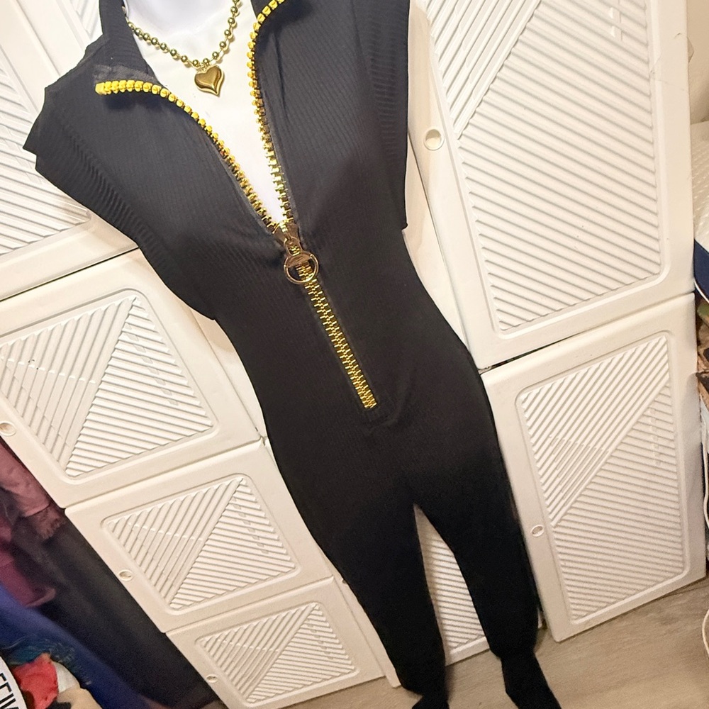 Black Zippered Jumpsuit